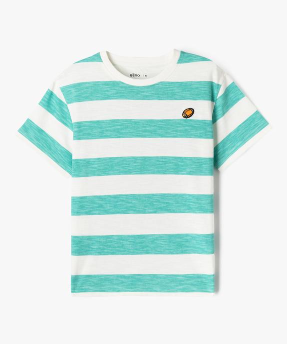 T-shirt rayé à manches courtes garçon vue1 - GEMO (ENFANT) - GEMO