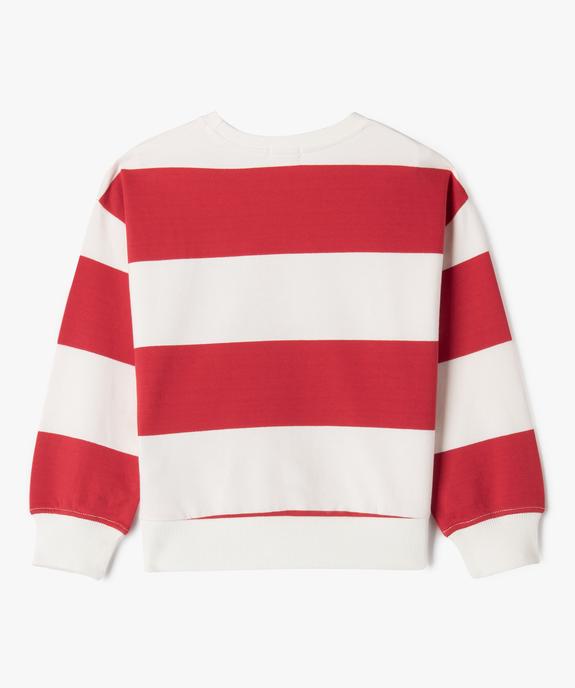 Sweat rayé avec motif en maille bouclette garçon - LuluCastagnette vue4 - LULU CASTAGNETTE GEMO FOR GOOD - GEMO