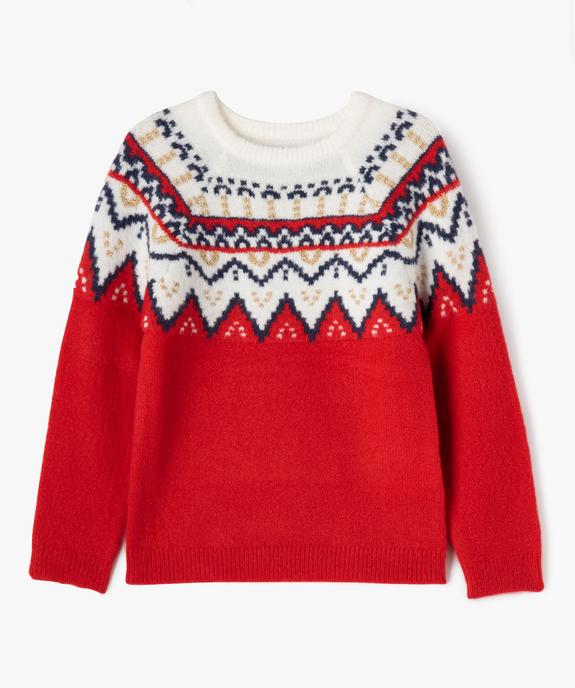 Pull de Noël avec touches pailletées fille vue1 - GEMO (ENFANT) - GEMO