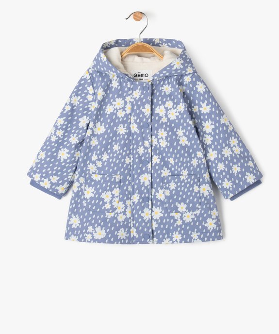 Manteau imperméable doublé à capuche bébé fille vue1 - GEMO(BEBE DEBT) - GEMO