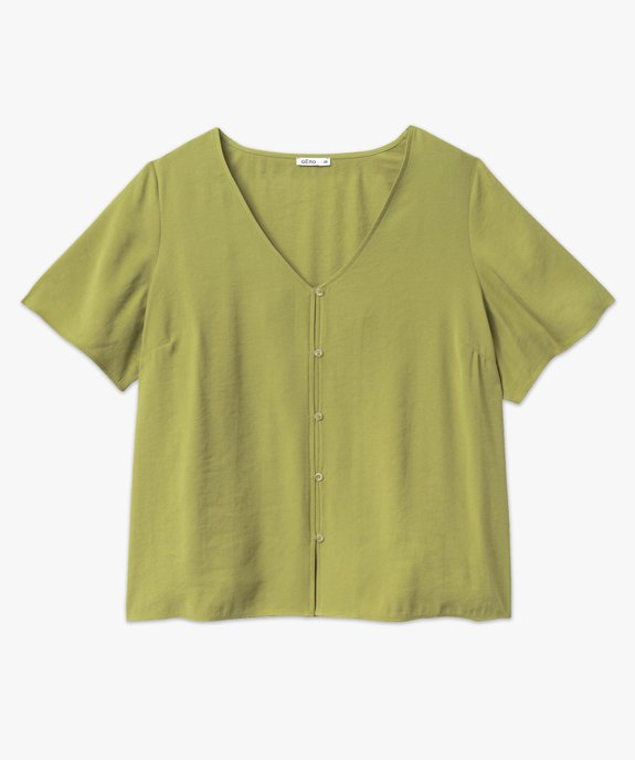 Blouse manches courtes fluide à col V femme grande taille vue4 - GEMO (G TAILLE) - GEMO