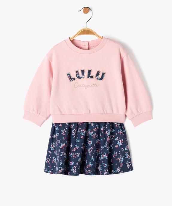 Robe effet 2-en-1 à fleurs bébé fille - LuluCastagnette vue2 - LULUCASTAGNETTE - GEMO
