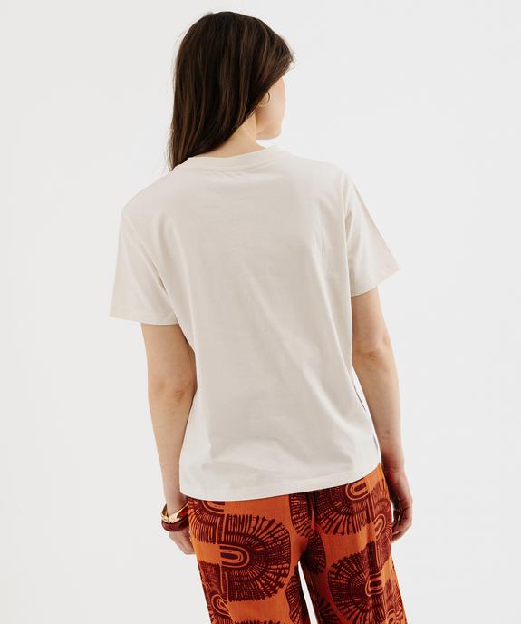 Tee-shirt manches courtes en coton imprimé femme vue5 - GEMO 4G FEMME - GEMO