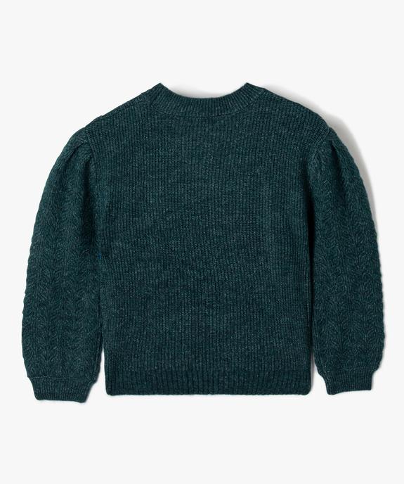 Pull fille avec manches bouffantes et message brodé vue3 - GEMO (ENFANT) - GEMO