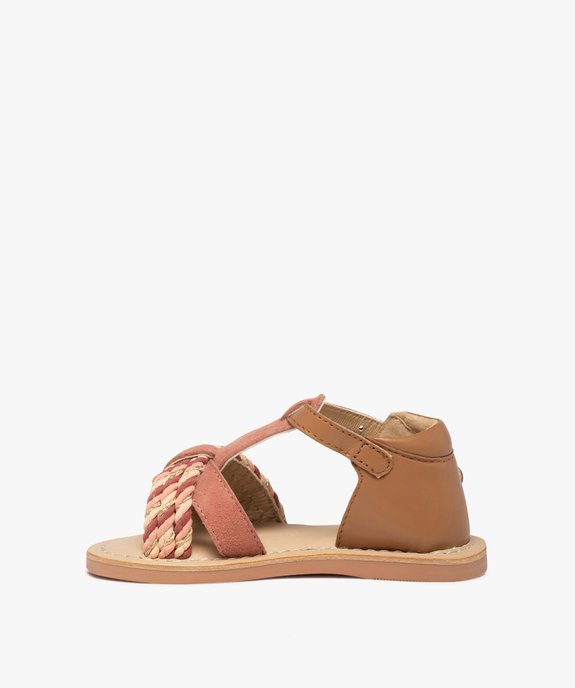 Sandales bébé fille en cuir à brides tressées – NA! vue3 - NA! - GEMO