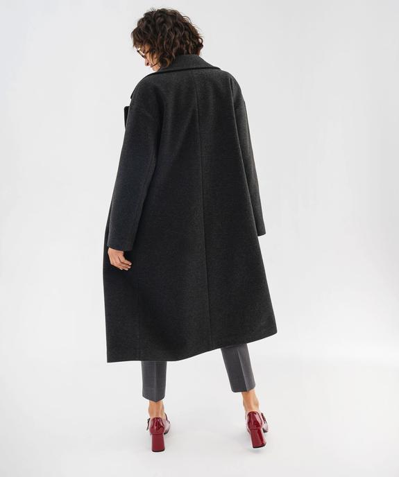 Manteau long croisé à double boutonnage et col femme vue5 - GEMO(FEMME PAP) - GEMO