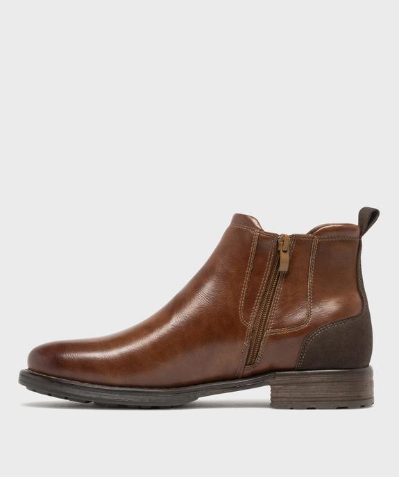 Chelsea boots zippées homme vue4 - MARIO BALDANO - GEMO