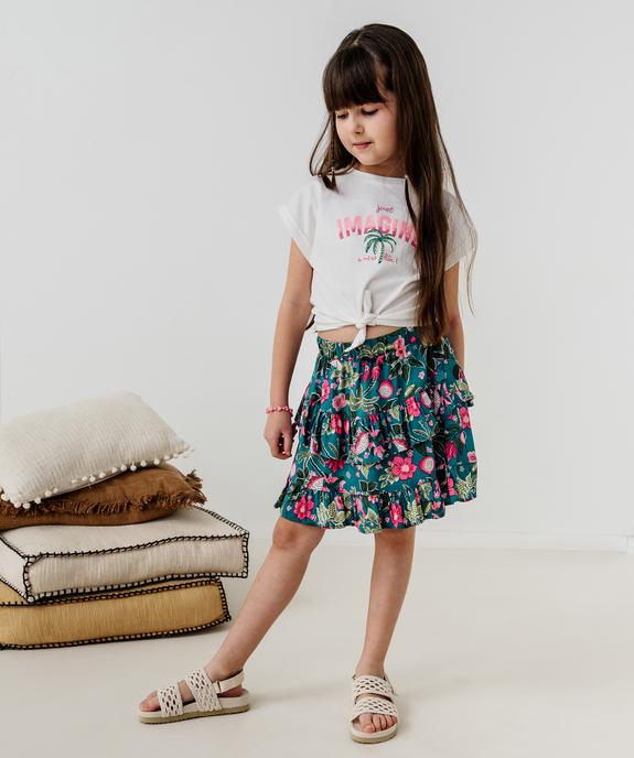 Jupe à volants à motifs fleuris fille vue6 - GEMO 4G FILLE - GEMO