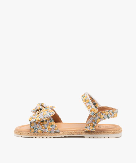 Sandales fille brides en tissu et semelle bordée de corde vue3 - GEMO (ENFANT) - GEMO