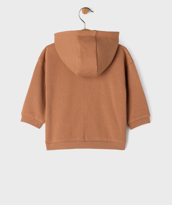 Sweat zippé à capuche à zip magnétique bébé garçon vue4 - GEMO 4G BEBE - GEMO