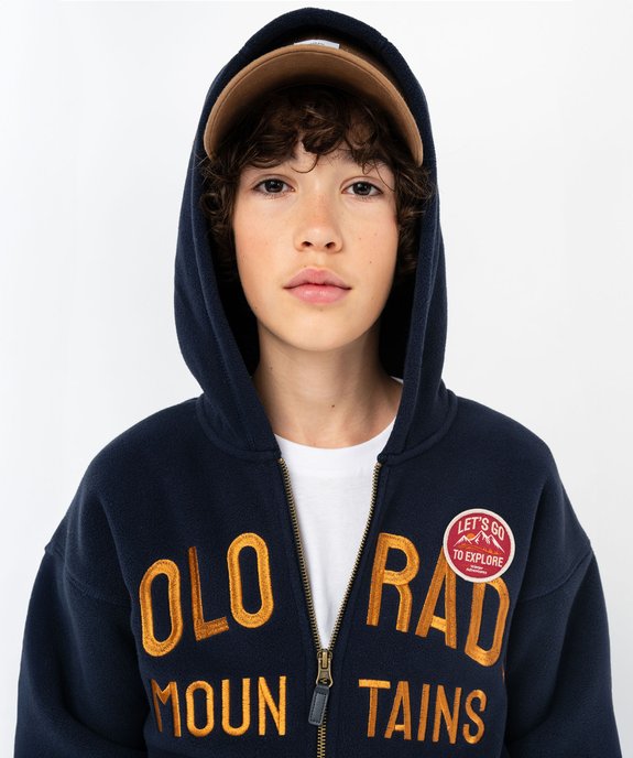 Sweat zippé à capuche doublé sherpa garçon vue2 - GEMO (JUNIOR) - GEMO