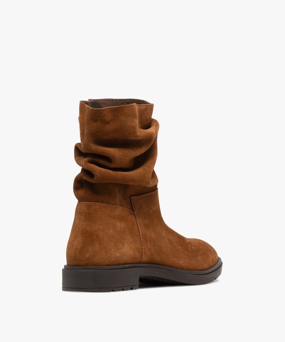 Bottines fille dessus en cuir effet drapé à zip vue4 - LOVELY WINGS - GEMO