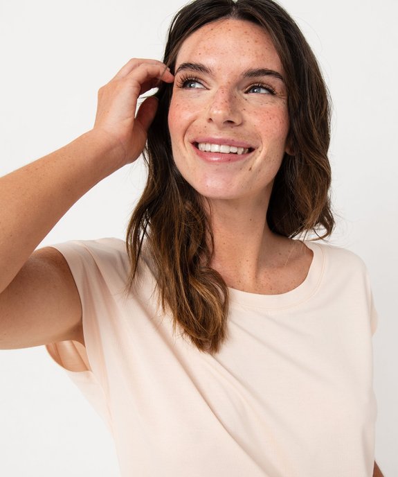 Tee-shirt homewear sans manches avec large col rond femme vue2 - GEMO 4G FEMME - GEMO