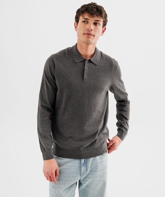Pull fin avec col polo homme vue1 - GEMO (HOMME) - GEMO
