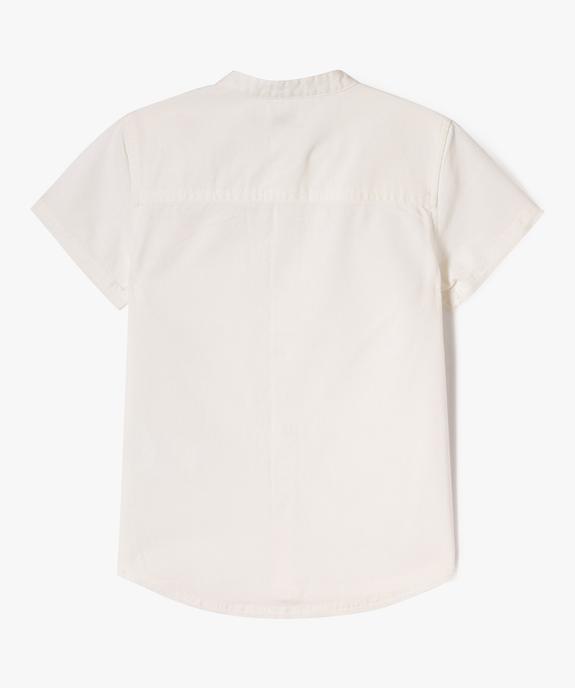 Chemise manches courtes col mao en lin garçon vue3 - GEMO (ENFANT) - GEMO