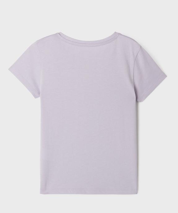 Tee-shirt manches courtes avec motif positif fille vue3 - GEMO (ENFANT) - GEMO