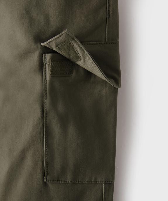 Pantalon cargo jogger en coton stretch à taille élastiquée garçon vue3 - GEMO (JUNIOR) - GEMO