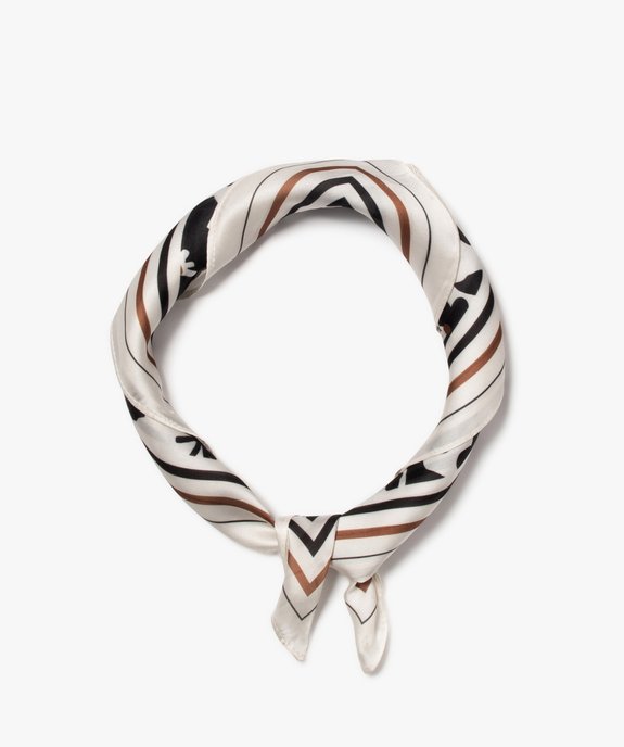 Foulard carré en satin motif fleuri femme vue1 - GEMO 4G FEMME - GEMO