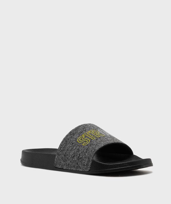 Mules ouvertes avec inscription sur la bride homme vue2 - GEMO (PLAGE) - GEMO