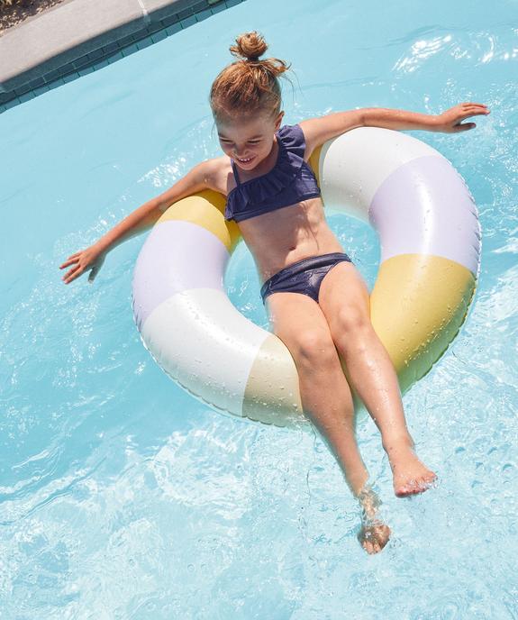 Maillot de bain 2 pièces pailleté avec brassière à volant fille vue1 - GEMO 4G FILLE - GEMO