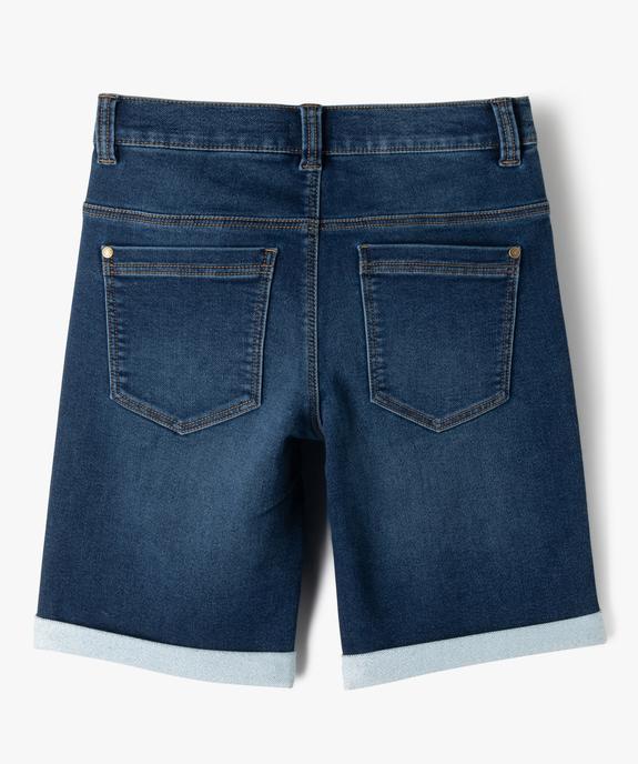 Bermuda en jean ultra stretch à revers garçon vue3 - GEMO 4G GARCON - GEMO