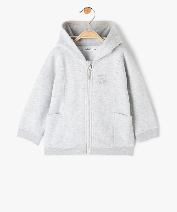 Sweat zippé molletonné à capuche bébé garçon vue1 - GEMO(BEBE DEBT) - GEMO