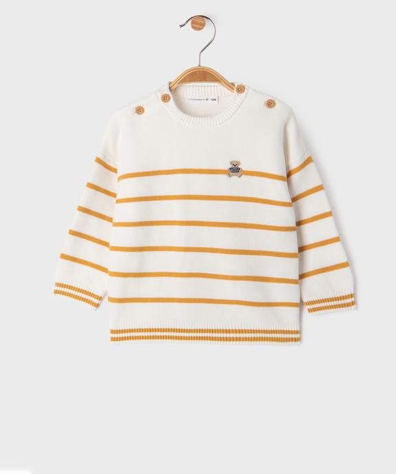 Pull rayé en fine maille bébé garçon - LuluCastagnette vue2 - LULUCASTAGNETTE - GEMO
