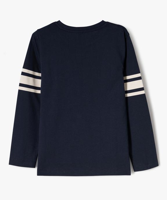 T-shirt manches longues bandes contrastantes garçon vue3 - CAMPS GEMO FOR GOOD - GEMO