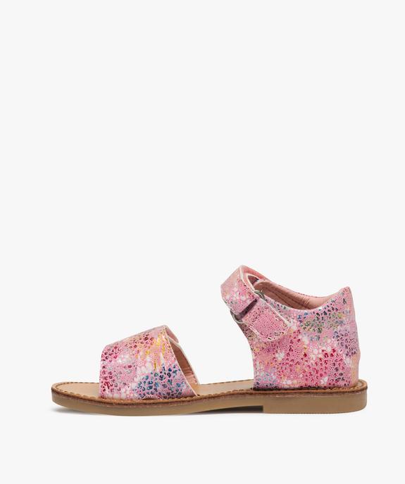 Sandales fille multicolores à brides scratch vue3 - GEMO (ENFANT) - GEMO