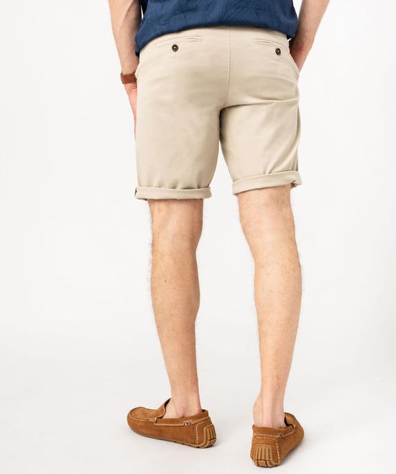 Bermuda chino en twill de coton stretch homme vue3 - GEMO 4G HOMME - GEMO