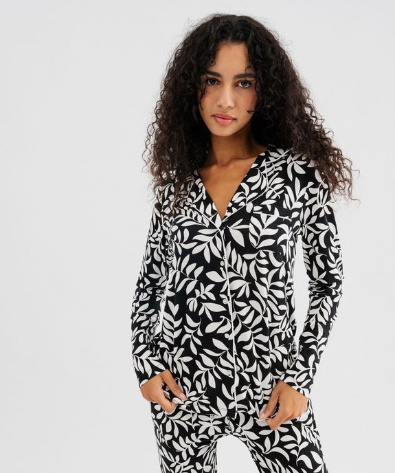 Pyjama deux pièces en viscose femme : chemise et pantalon vue2 - GEMO 4G FEMME - GEMO