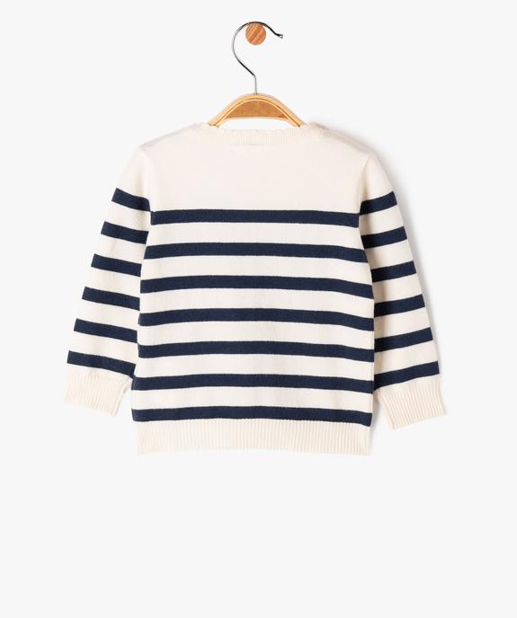Pull rayé en fine maille douce bébé fille - LuluCastagnette vue4 - LULUCASTAGNETTE - GEMO