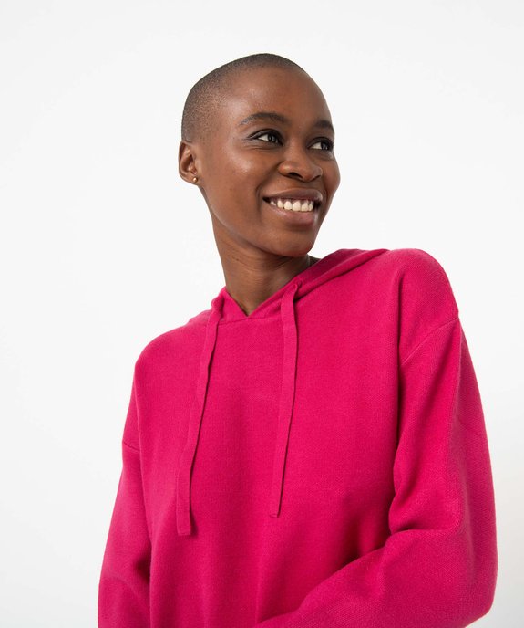 Pull femme à capuche ajustable par cordon vue2 - GEMO(FEMME PAP) - GEMO