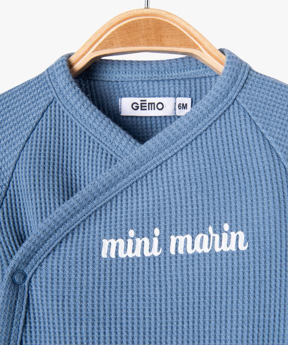 Ensemble naissance évolutif 3 pièces : body + legging + bonnet bébé vue5 - GEMO(BB COUCHE) - GEMO