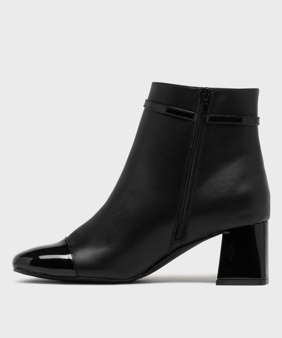 Boots zippées à bout carré et talon trapèze femme vue4 - FOLLOW ME G4G - GEMO