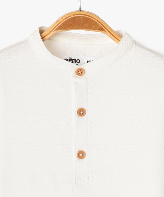 Tee-shirt manches courtes avec col tunisien bébé garçon vue2 - GEMO 4G BEBE - GEMO