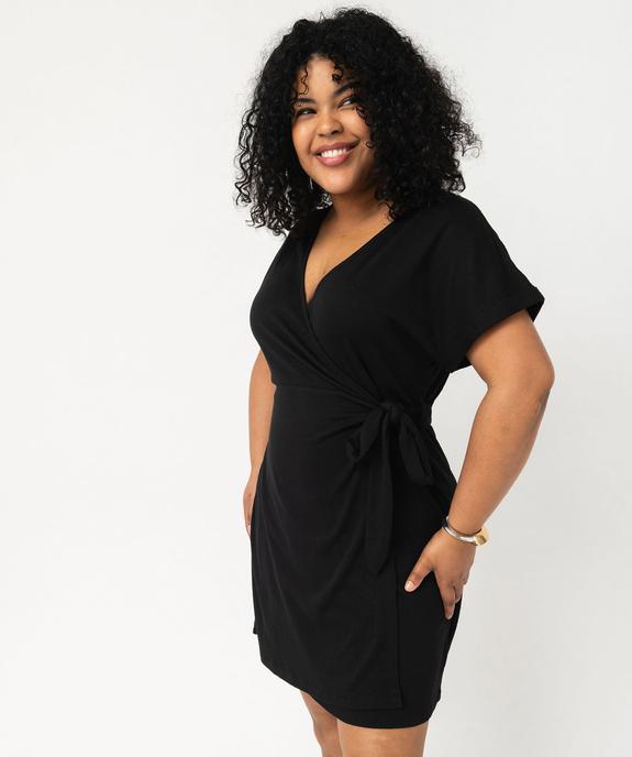 Robe portefeuille à manches courtes femme grande taille vue1 - GEMO 4G GT - GEMO