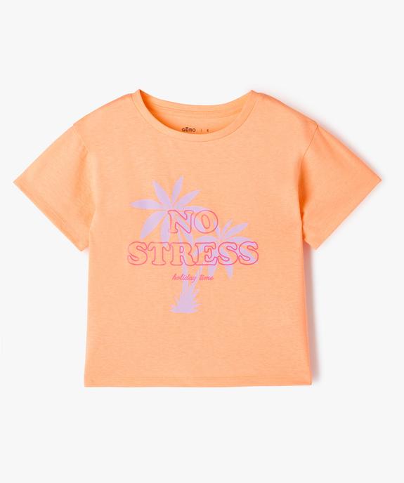 Tee-shirt à manches courtes coupe oversize fille vue1 - GEMO (ENFANT) - GEMO