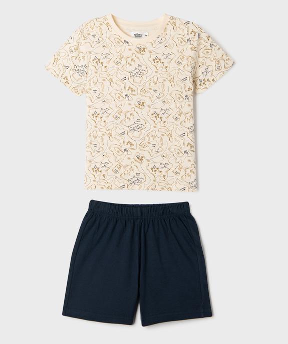 Pyjashort bicolore à motif carte au trésor garçon vue1 - GEMO 4G GARCON - GEMO