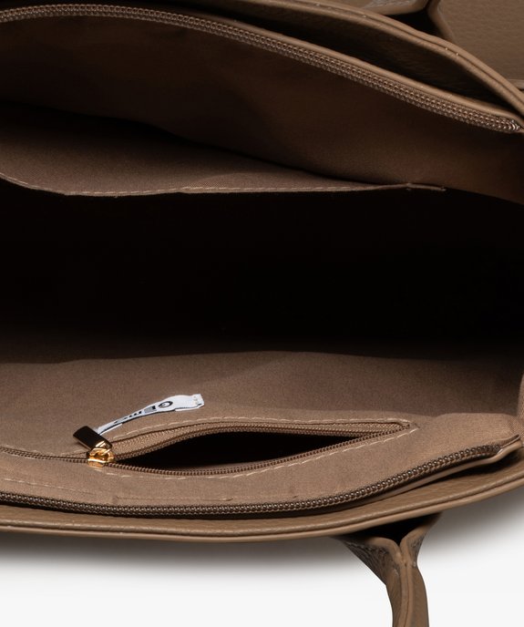 Sac à main grand format en matière grainée souple femme vue3 - GEMO (ACCESS) - GEMO