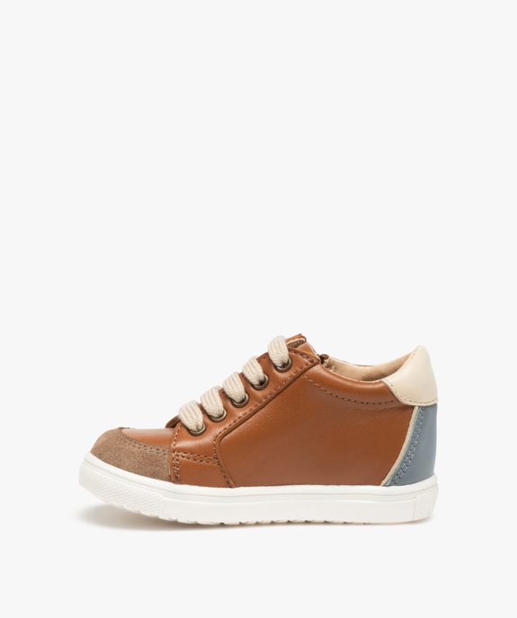 Baskets bébé garçon mid-cut dessus cuir – NA! vue3 - NA! - GEMO