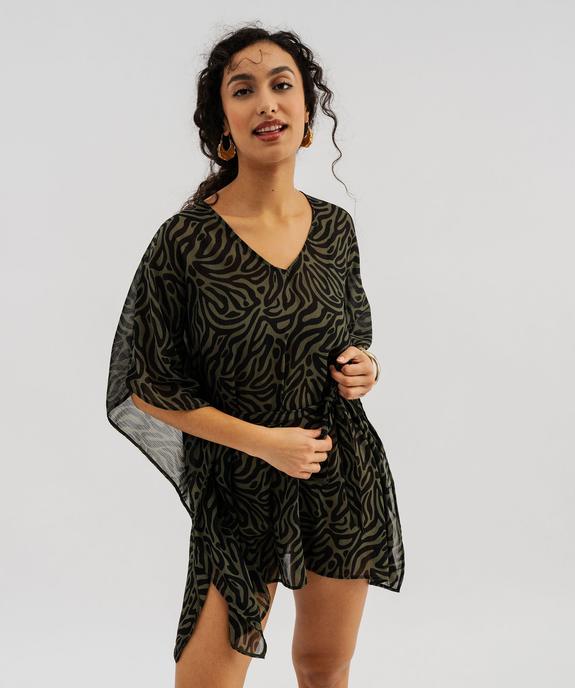 Robe de plage en voile à motifs femme vue2 - GEMO 4G FEMME - GEMO