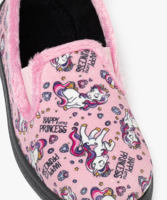 Chaussons fille pantoufles en velours motif licorne vue11 - GEMO 4G FILLE - GEMO