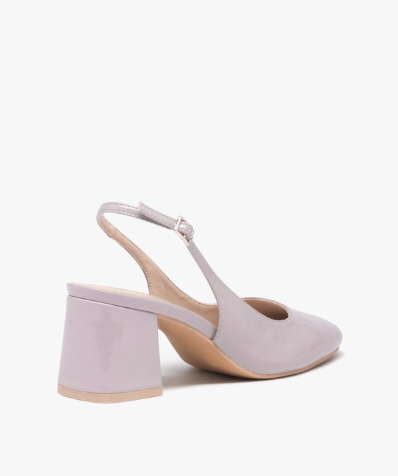 Escarpins femme unis à talon et bout carrés avec bride cheville vue4 - GEMO(URBAIN) - GEMO