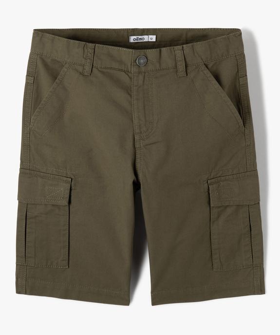 Bermuda cargo en twill uni coupe Regular garçon vue2 - GEMO 4G GARCON - GEMO