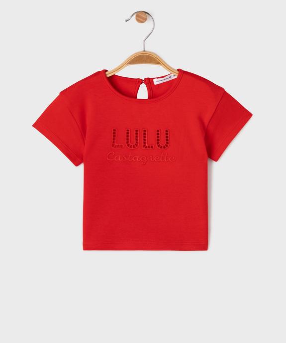 Tee-shirt manches courtes avec inscription fantaisie bébé fille - LuluCastagnette vue1 - LULU CASTAGNETTE GEMO FOR GOOD - GEMO