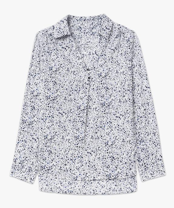 Chemise manches longues imprimée en maille gaufrée femme grande taille vue4 - GEMO (G TAILLE) - GEMO