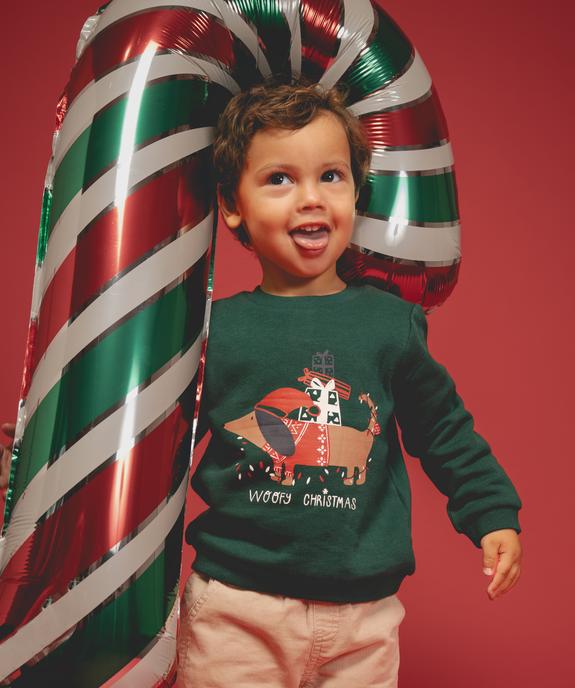Sweat à motif chien spécial Noël bébé vue1 - GEMO 4G BEBE - GEMO