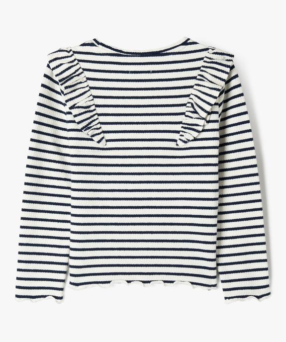 Tee-shirt à manches longues avec volants sur les épaules fille - LuluCastagnette vue4 - LULUCASTAGNETTE - GEMO