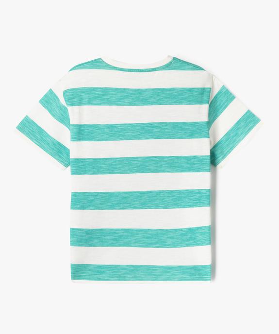 T-shirt rayé à manches courtes garçon vue3 - GEMO (ENFANT) - GEMO